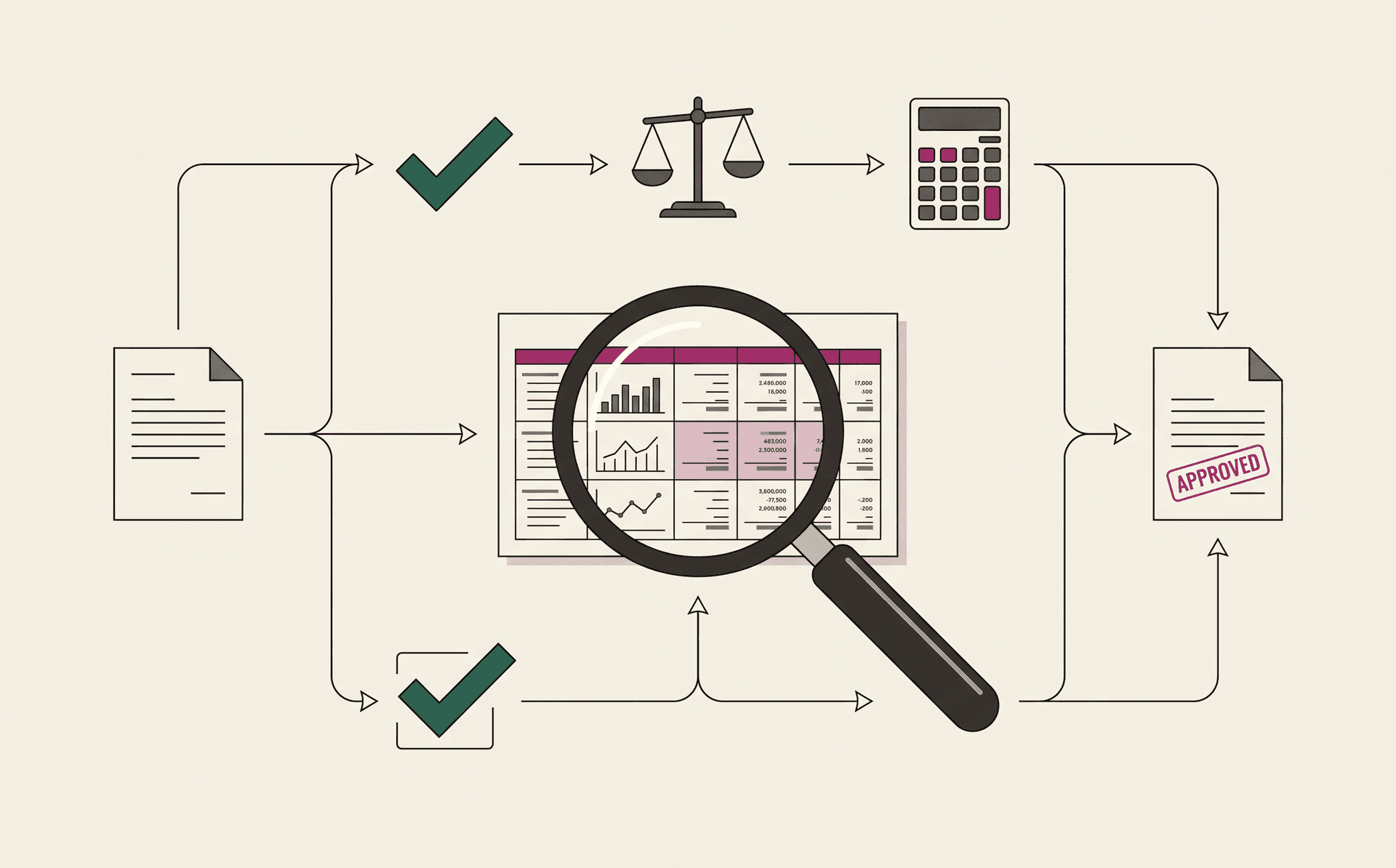 Ilustrasi tools audit keuangan online — pemeriksaan laporan keuangan otomatis